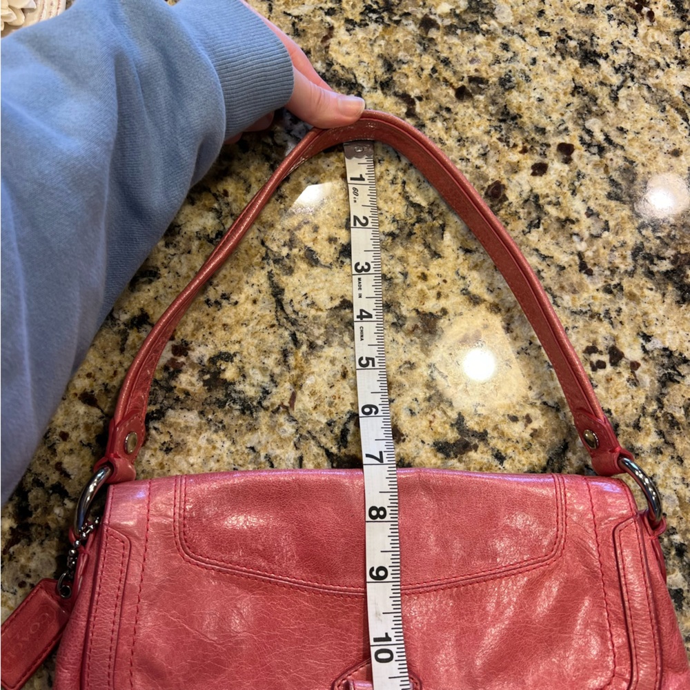 Vintage Y2K Coach Pink Shoulder Bag Layla 18160 Camelia Poppy Leather Purse - Picture 14 of 14